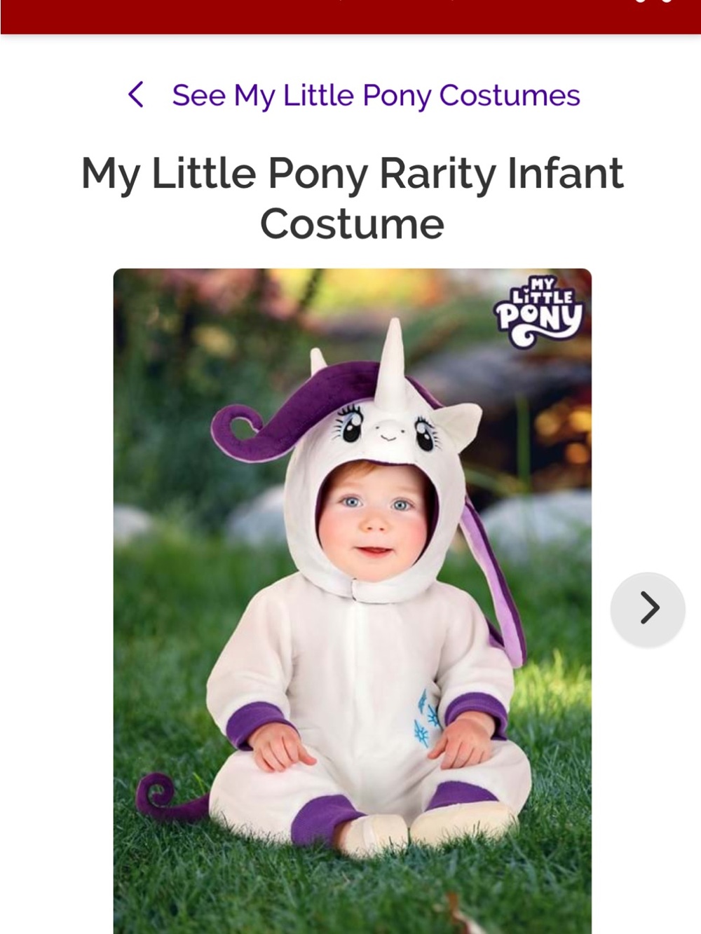 My Little Pony Rarity Infant Costume - White & Purple